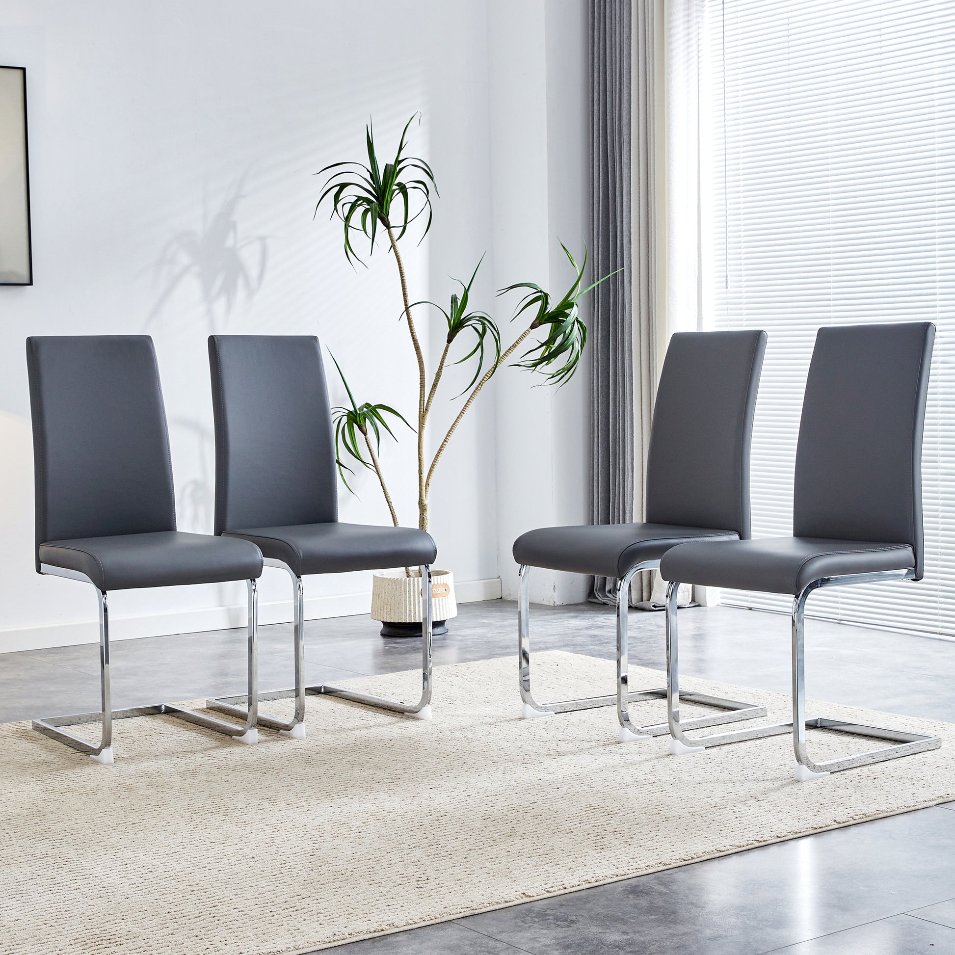 Modern Dining Chair, Pu Faux Leather Backrest Cushion Side Chair, Suit Modern Dining Chair, Pu Faux Leather Backrest Cushion Side Chair, Suit