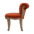 Brick Red Velvet Studded Chair Brick Red Foam Wood Fabric
