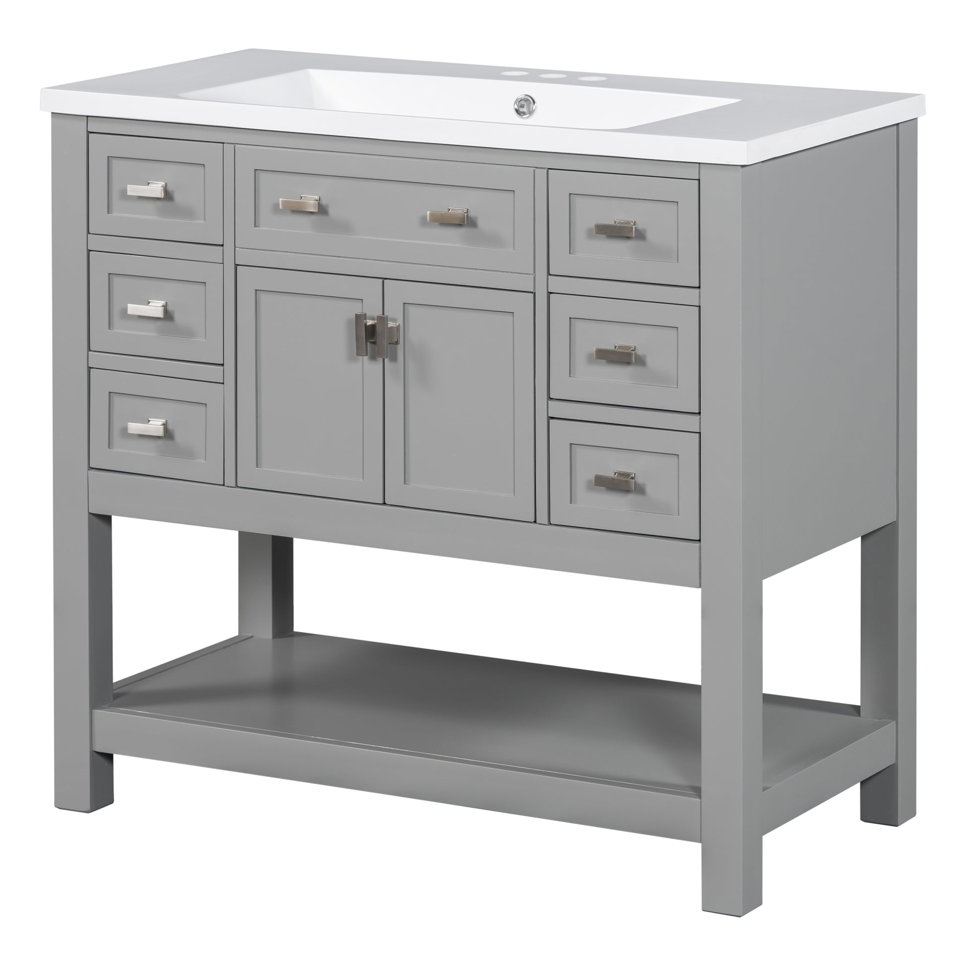 36'' Bathroom Vanity with Top Sink, Modern Mirror 4+-grey-4+-bathroom-freestanding-solid