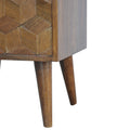 Chestnut Cube Carved Bedside Chestnut Solid Wood