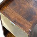 Mini Manila Gold 1 Drawer Bedside Chestnut Wood Metal