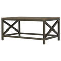 Industrial Cross Metal Coffee Table Pewter Wood Metal