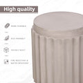 Diameter 14.6 Inch Round Side Table Indoor And Outdoor Use, 17 Inches Height Accent Table To Decorate Your House Beige Garden & Outdoor European Magnesium Oxide