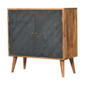 Slade Cabinet Stone Gray Solid Wood