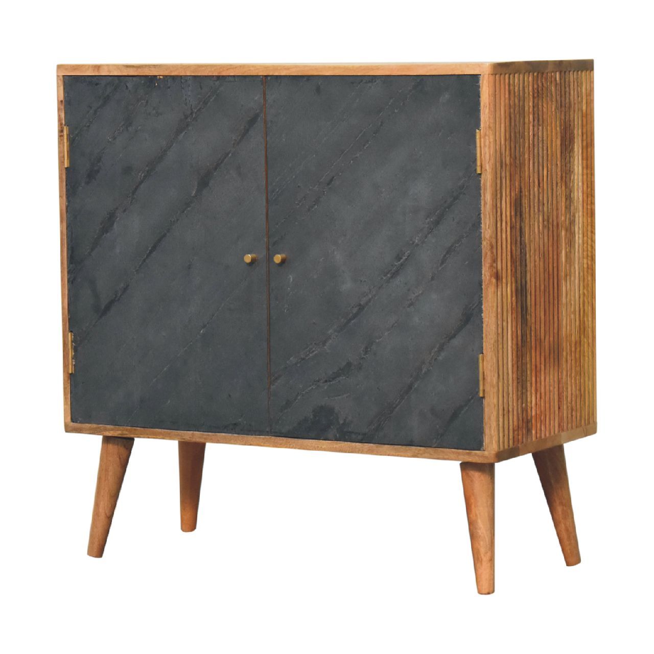 Slade Cabinet - Stone Gray Solid Wood