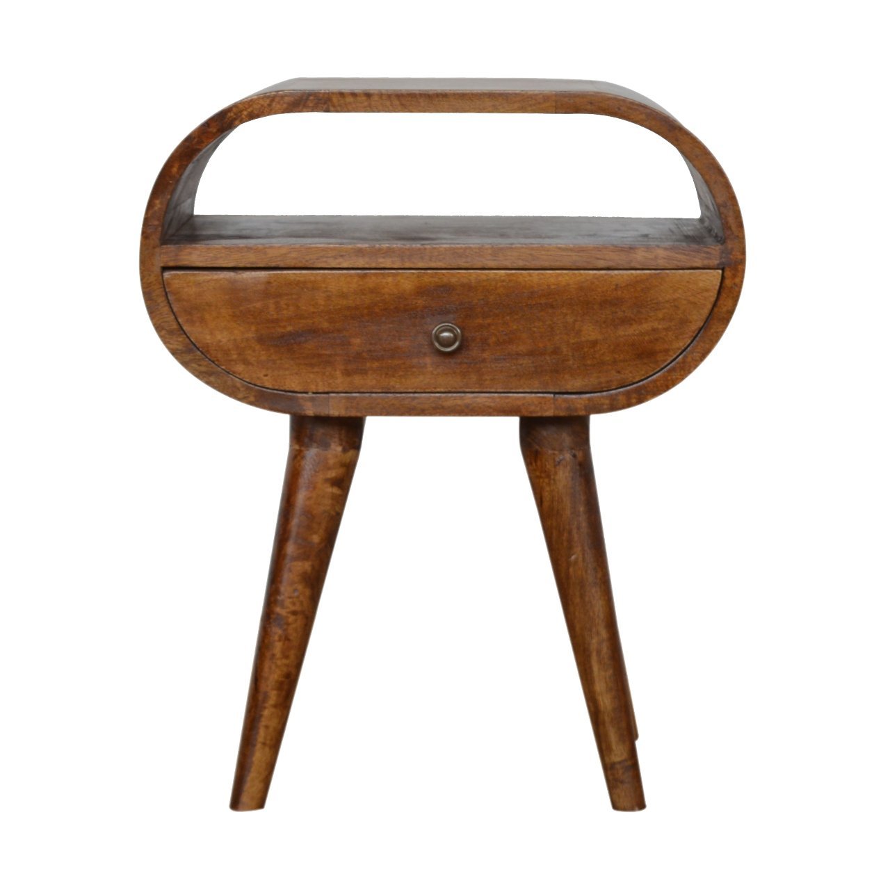 Chestnut Circular Open Bedside Chestnut Solid Wood