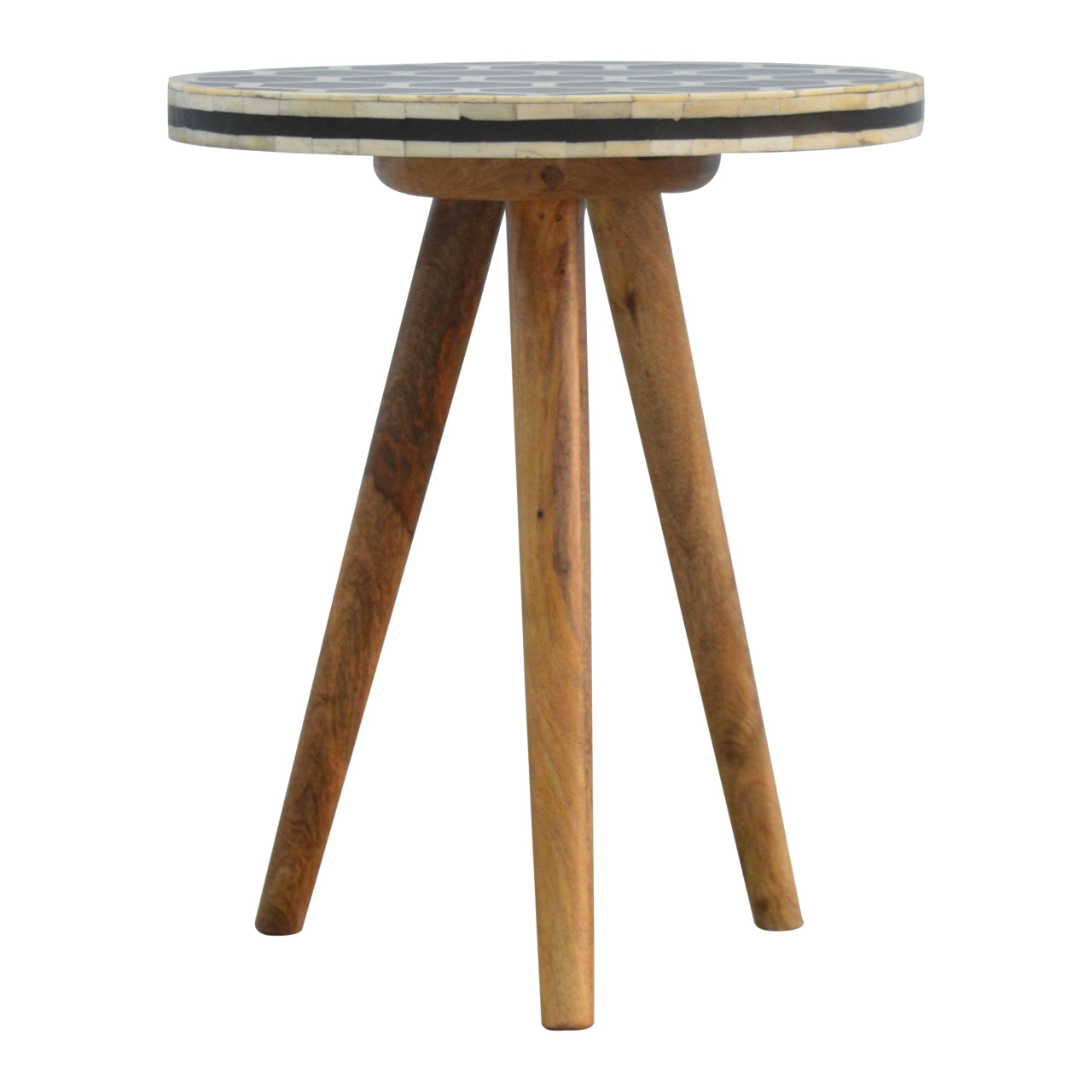 Solid Wood Bone Inlay Tripod Stool Beige White Light Brown Primary Living Space Contemporary Mango Bone,Solid Wood