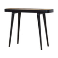 Larissa Carbon Black Console Table Black Wood Rattan