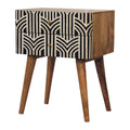 Edessa Bone Inlay Bedside Oak Solid Wood