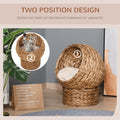 Pawhut Handwoven Elevated Cat Bed With Soft Cushion & Cat Egg Chair Shape, Cat Basket Bed Kitty House With Stand, Raised Wicker Cat Bed For Indoor Cats, 23.5