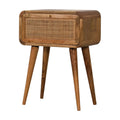 Mini Woven Bedside Oak Wood Rattan