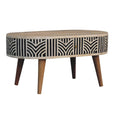 Edessa Bone Inlay Coffee Table Oak Solid Wood