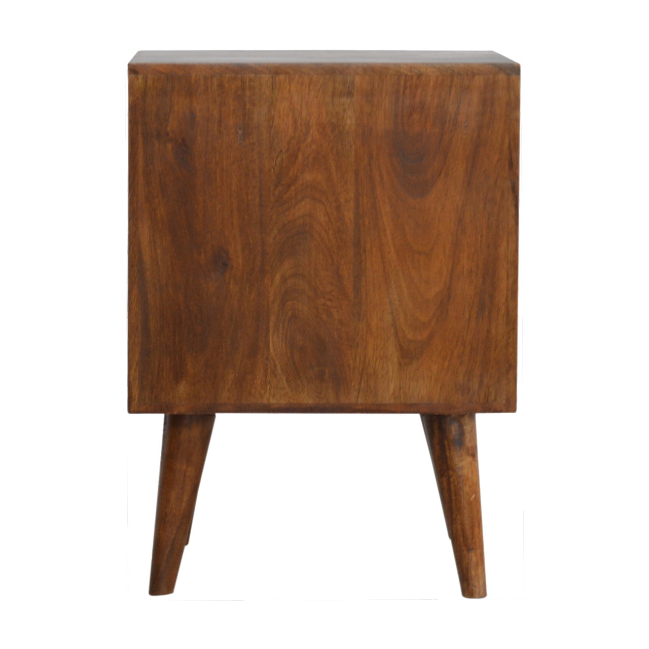 Chestnut Cube Carved Bedside Chestnut Solid Wood