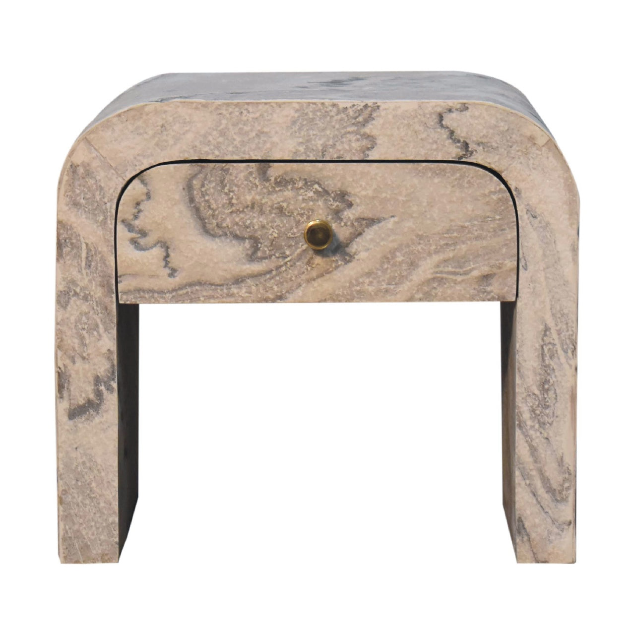 Nouveau Bedside Marble Solid Wood