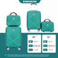 2Piece Luggage Sets Abs Lightweight Suitcasespinner Wheels, 20 14 Dark Green Dark Green Abs