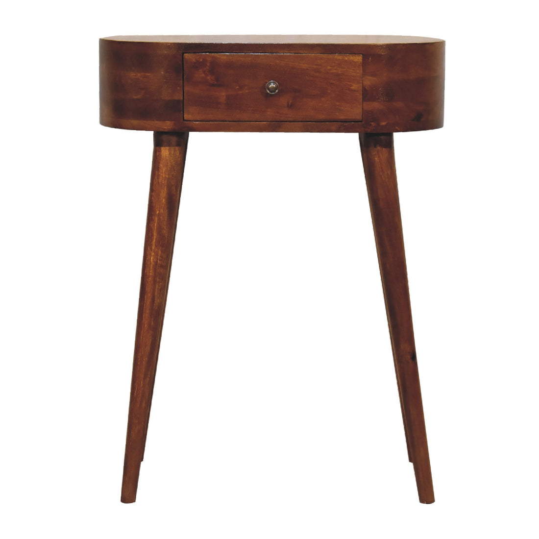 Solid Wood Mini Albion Chestnut Console Brown Brown Primary Living Space Scandinavian Freestanding Mango Drawers Lacquered Oval Wood Solid Wood