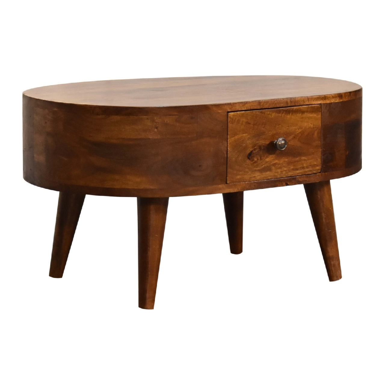 Mini Chestnut Rounded Coffee Table Chestnut Solid Wood