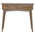 Hallway 2 Drawer Console Table Oak Solid Wood