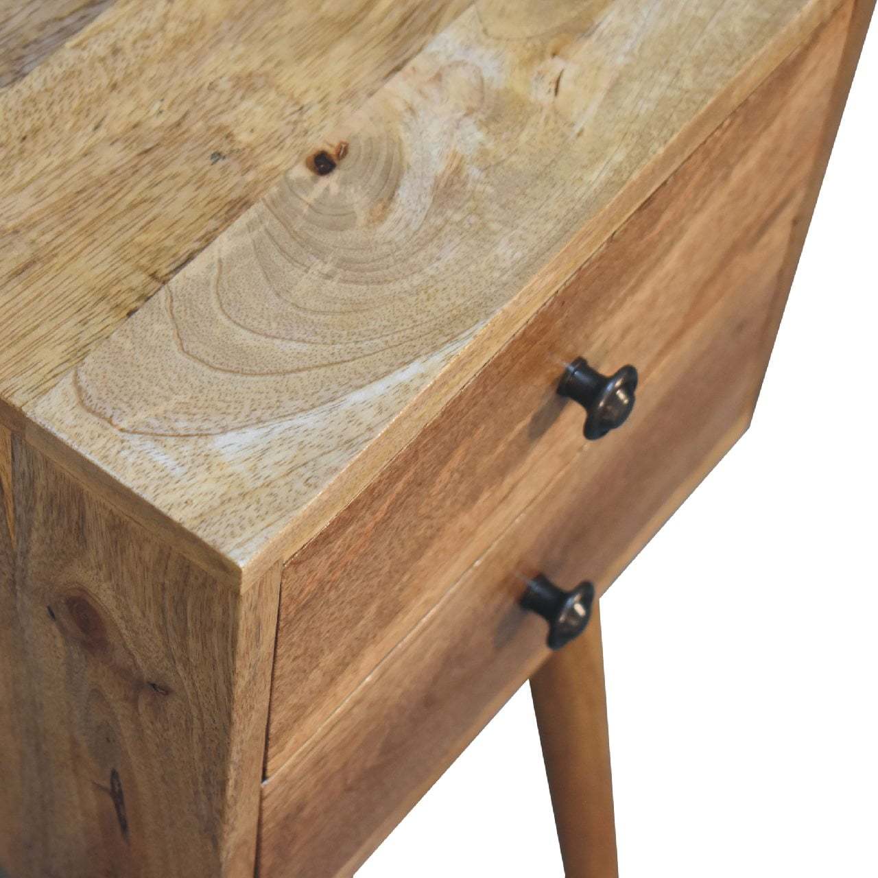 Mini 2 Drawer Oak Ish Bedside Oak Solid Wood