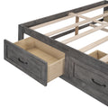 Queen Size Platform Bed With 6 Storage Drawers,Antique Gray Antique Gray Mdf Lvl