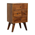 4 Drawer Multi Chestnut Bedside Chestnut Solid Wood