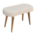 Cream Boucle Nordic Bench Oak Foam Wood Fabric