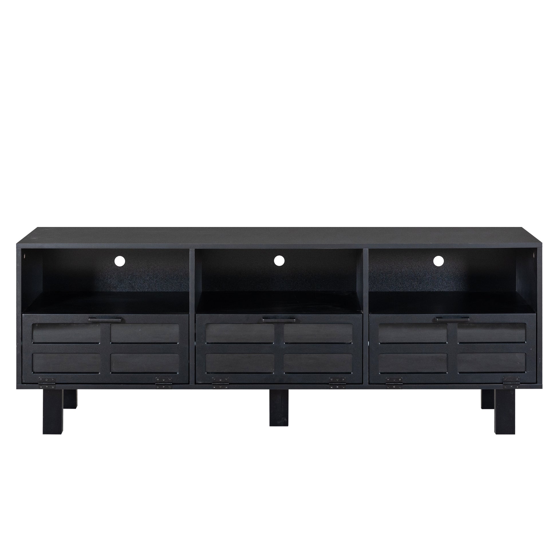 Tv Stand,Tv Cabinet,American Country Style Tv Lockers,The Toughened Glass Door Panel,Metal Handles,Birch Legs,Turn Down The Drawer,Can Be Placed In Lounge Room,Living Room Or Bedroom,Color:Black Black Primary Living Space 60 69 Inches 60 69 Inches