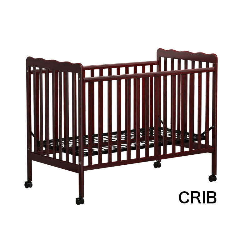 3 In 1 Convertible Crib In Espresso, Made Of Sustainable Pinewood, Non Toxic Finish, Comes With Locking Wheels, Wooden Nursery Furniture Espresso Wood