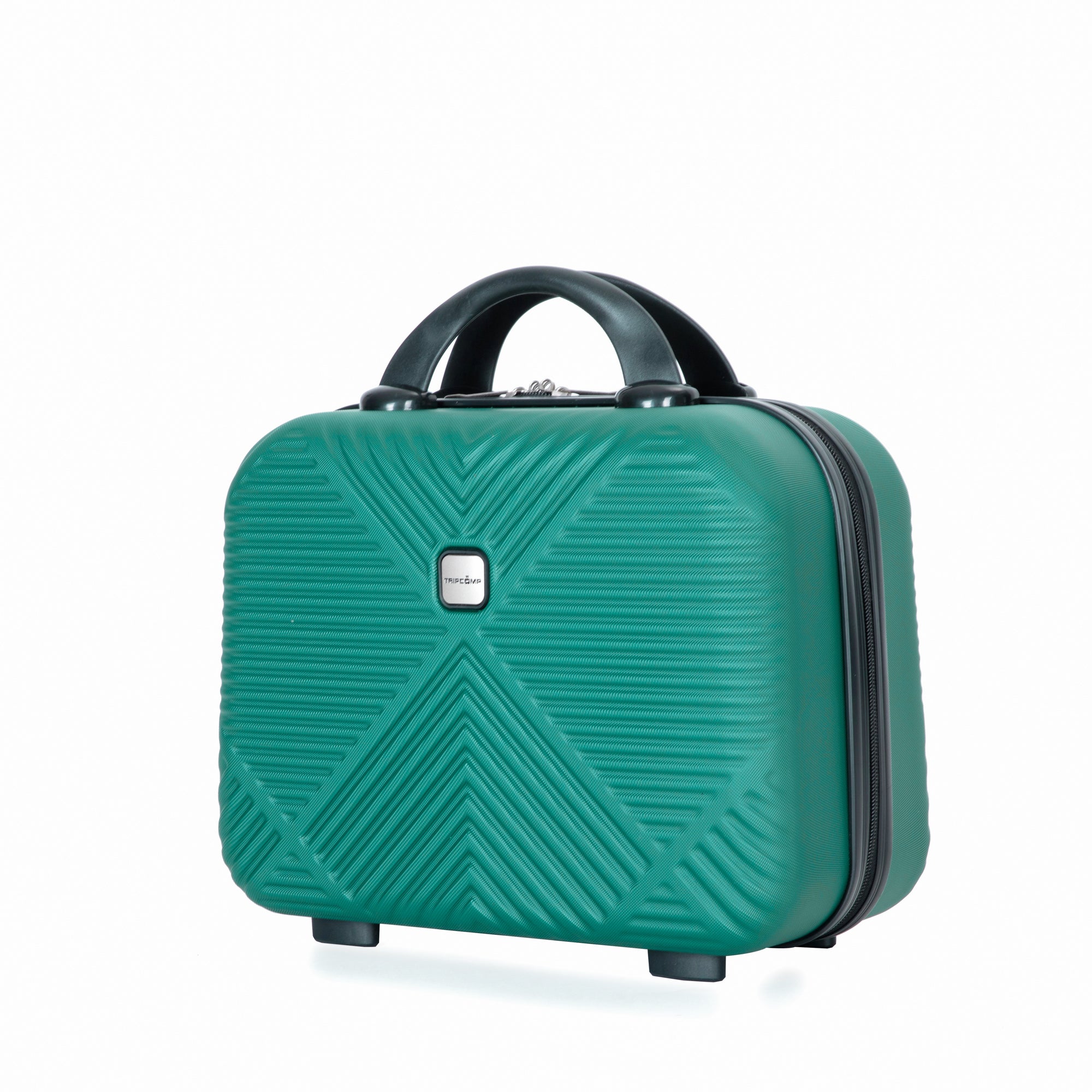 4 piece ABS lightweight suitcase, 14 inch makeup box dark green-abs