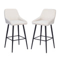 Elegant Lifestyle Modern Bar Stools,Velvet Upholstered Barstools With Back,Set Of 2 Bar Chairs For Kitchen Living Room Metal White Dining Room Powder Coated Sponge Wipe Clean Rectangular Modern Bar Stools Set Of 2 Fabric Metal