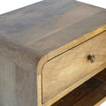 Floating Curve Open Slot Bedside Oak Solid Wood