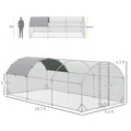 Pawhut Large Chicken Coop Metal Chicken Run With Waterproof And Anti Uv Cover, Dome Shaped Walk In Fence Cage Hen House For Outdoor And Yard Farm Use, 1