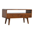 Curved Chestnut Media Unit Chestnut Solid Wood