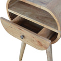 Circular Open Slot Bedside Oak Solid Wood
