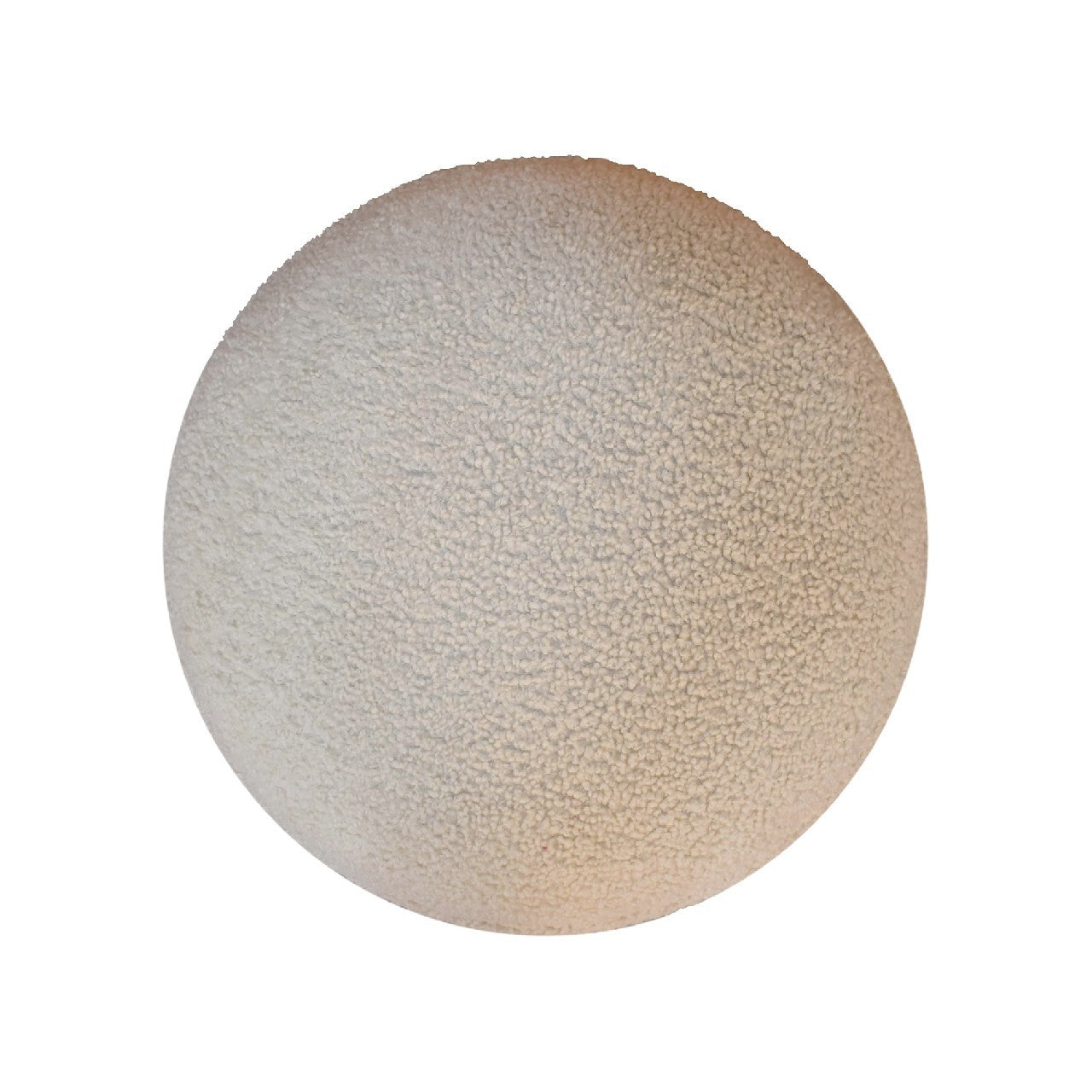 Cream Boucle Rounded Footstool Oak Foam Wood Fabric