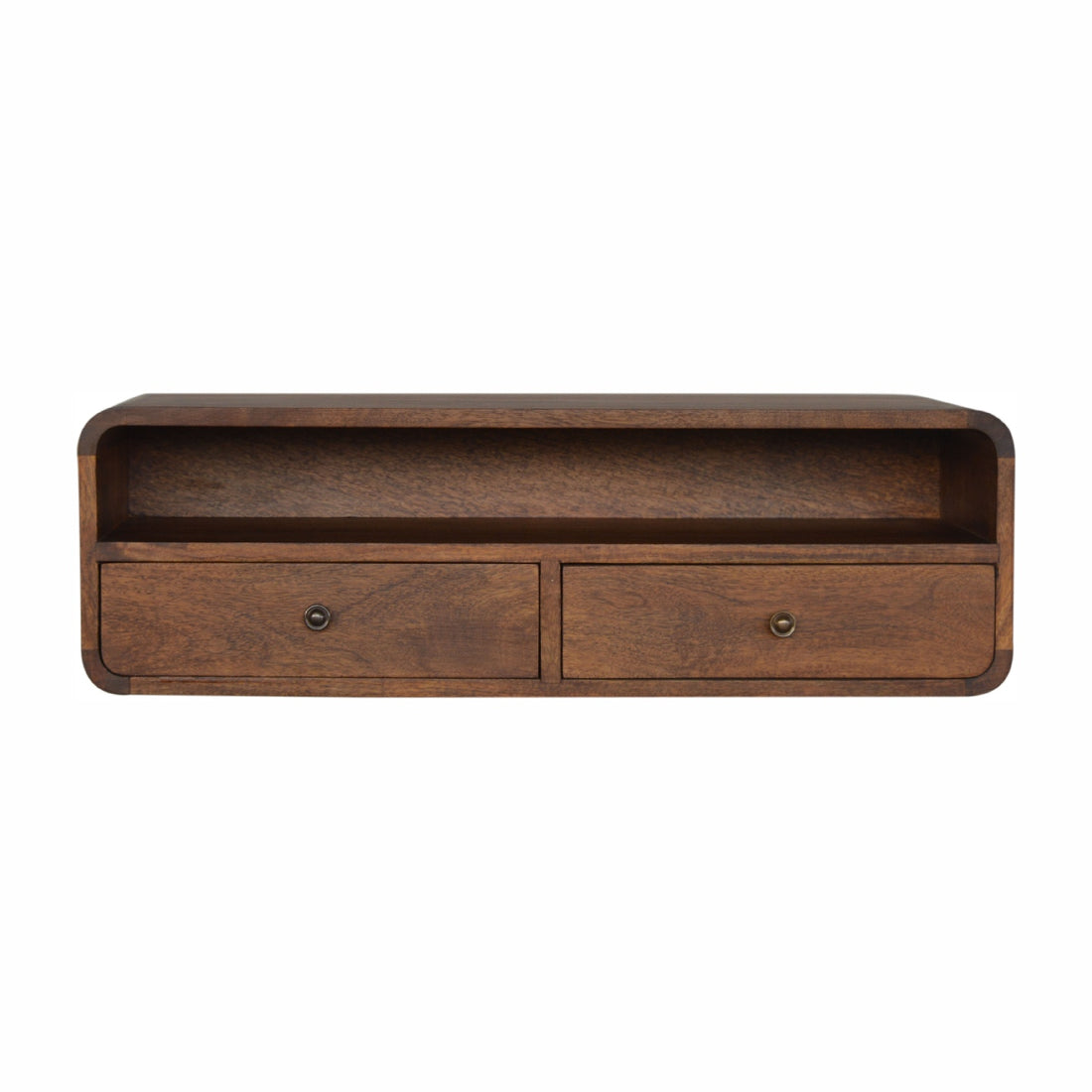 Floating Chestnut Open Console Chestnut Solid Wood