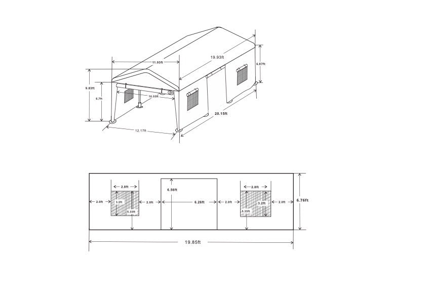 12x20 feet heavy duty outdoor portable garage grey-garden & outdoor-rust