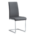 Modern Dining Chair, Pu Faux Leather Backrest Cushion Side Chair, Suitable For Dining, Kitchen, Dressing Table, Terrace, Club Guest Office Chair Set Of 4 Gray Pu Leather Dx 2268 Gray Pu