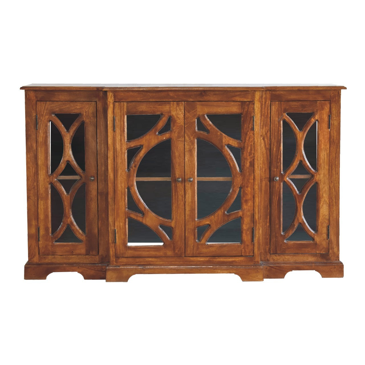 Glazed Carve Chestnut Sideboard - Chestnut Solid