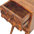 Mini Chestnut Cube 2 Drawer Bedside Chestnut Solid Wood