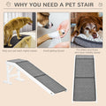 Pawhut Dog Ramp For Bed, Pet Ramp For Dogs With Non Slip Carpet And Top Platform, 60