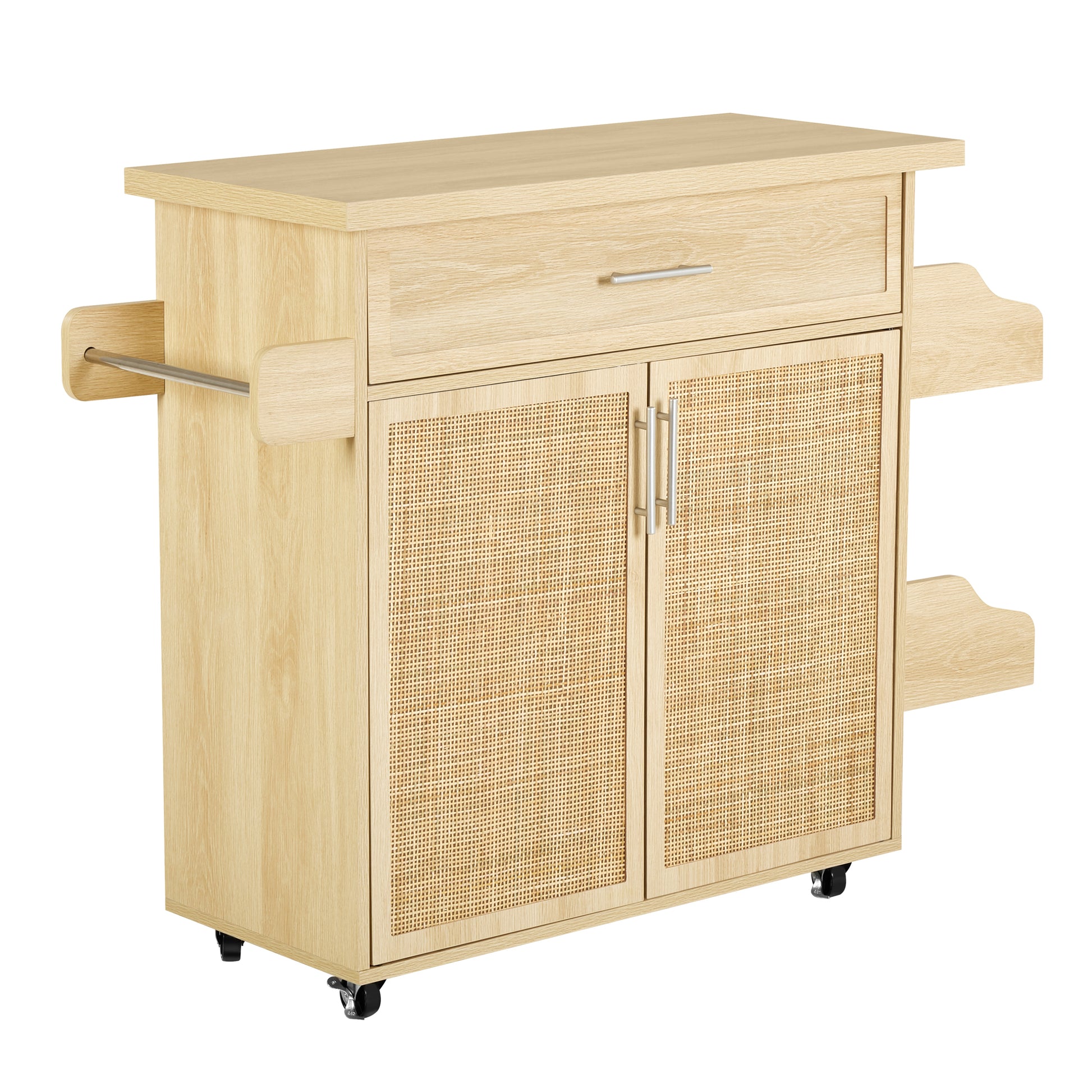 Kitchen Island Cart on Wheels, 25.6" Wooden Top