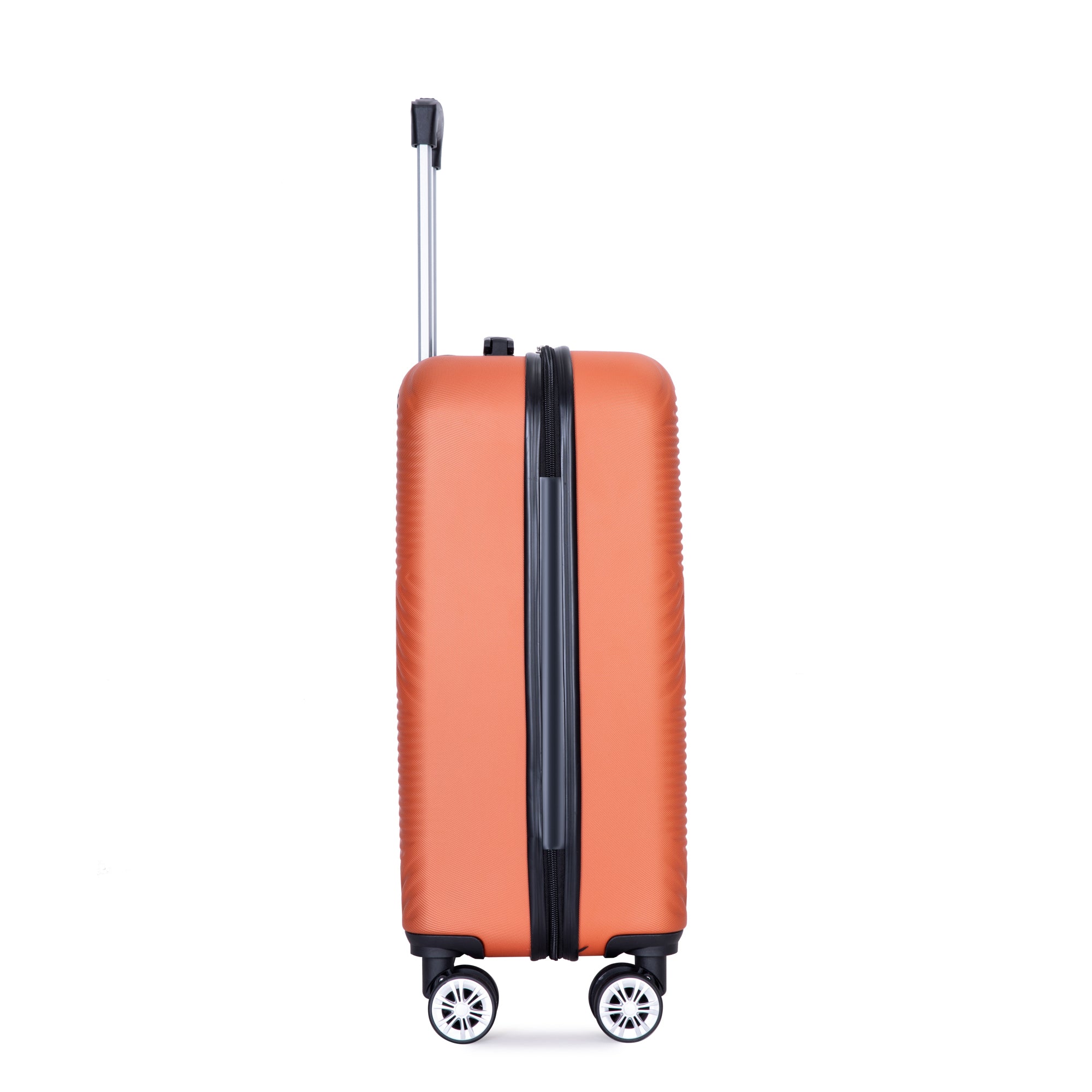 4 piece ABS lightweight suitcase, 14 inch makeup box dark orange-abs
