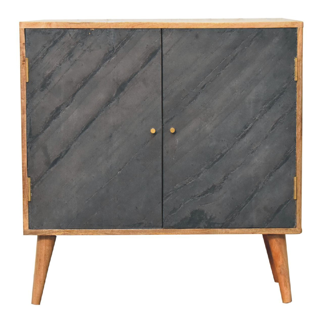 Slade Cabinet Stone Gray Solid Wood