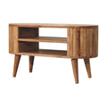 Stripe Media Unit Oak Solid Wood