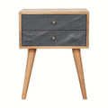 Slade Bedside Stone Gray Solid Wood
