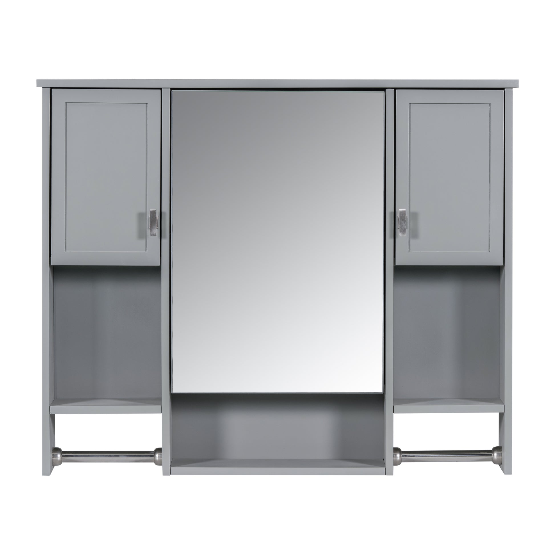 35'' x 28'' Modern Wall Mounted Bathroom Storage grey-2-5+-mirror included-bathroom-wall