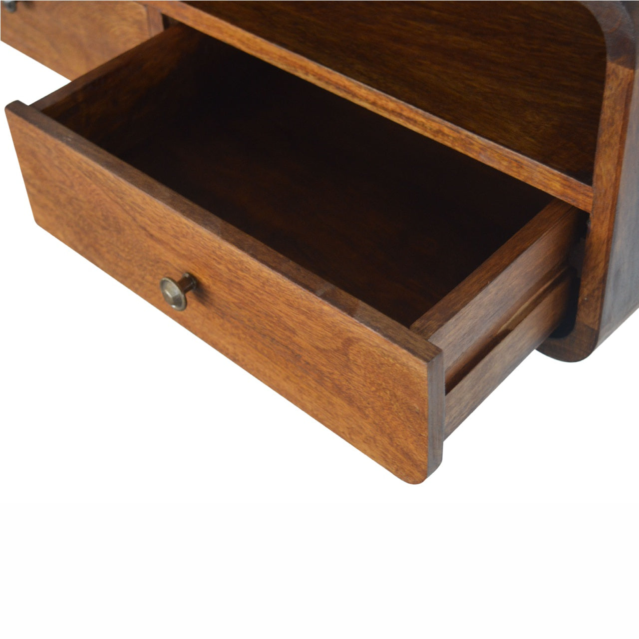 Floating Chestnut Open Console Chestnut Solid Wood