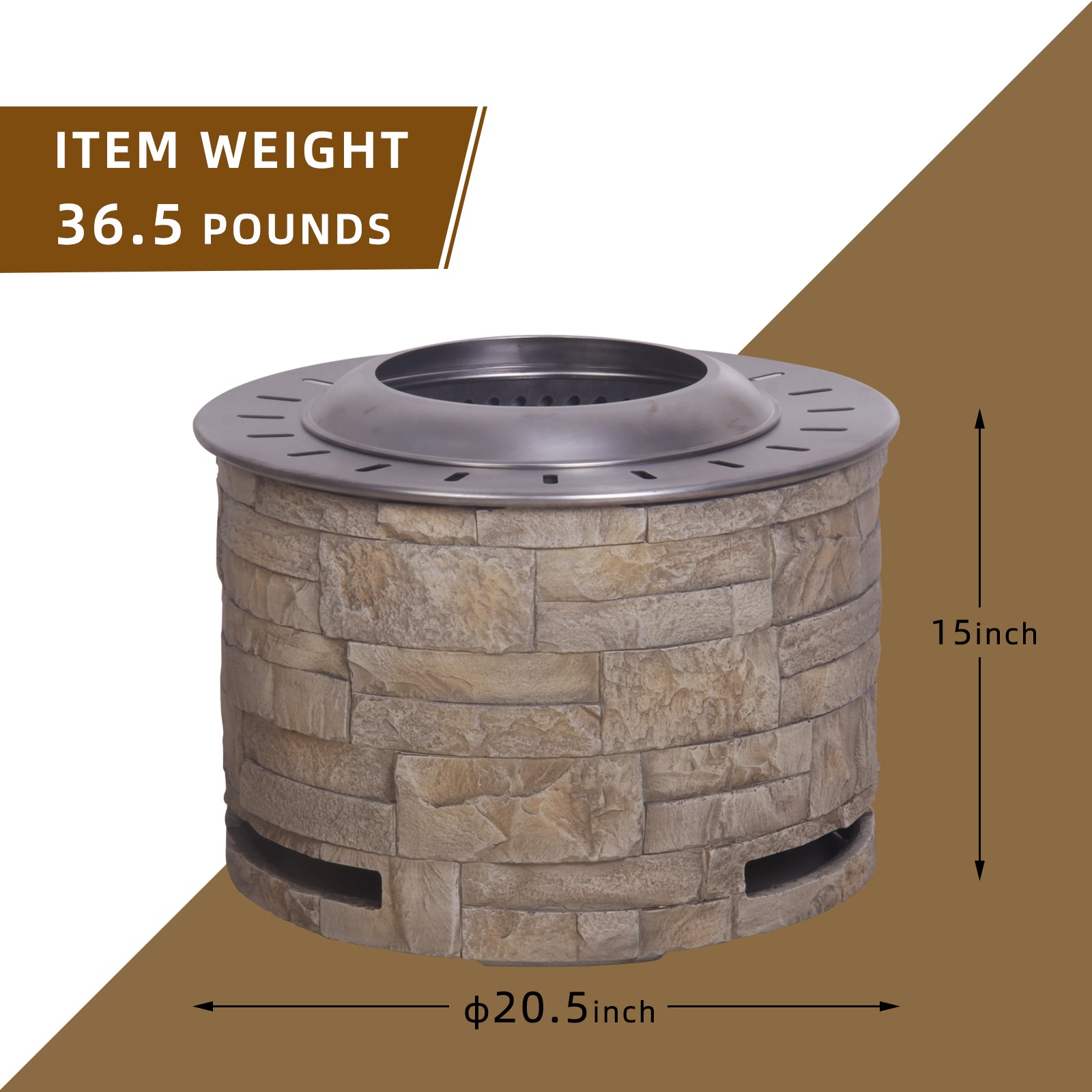 Stackstone Look Smokeless Firepit With Wood Pellet Twig Wood As The Fuel Yellow Garden & Outdoor American Design Magnesium Oxide