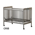 3 In 1 Convertible Crib In Storm Grey, Made Of Sustainable Pinewood, Non Toxic Finish, Comes With Locking Wheels, Wooden Nursery Furniture Stone Gray Wood